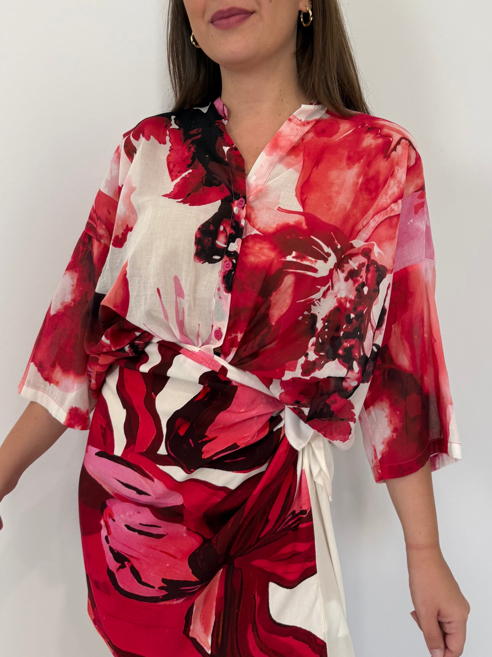 Tensione - Camicia orchidea corallo