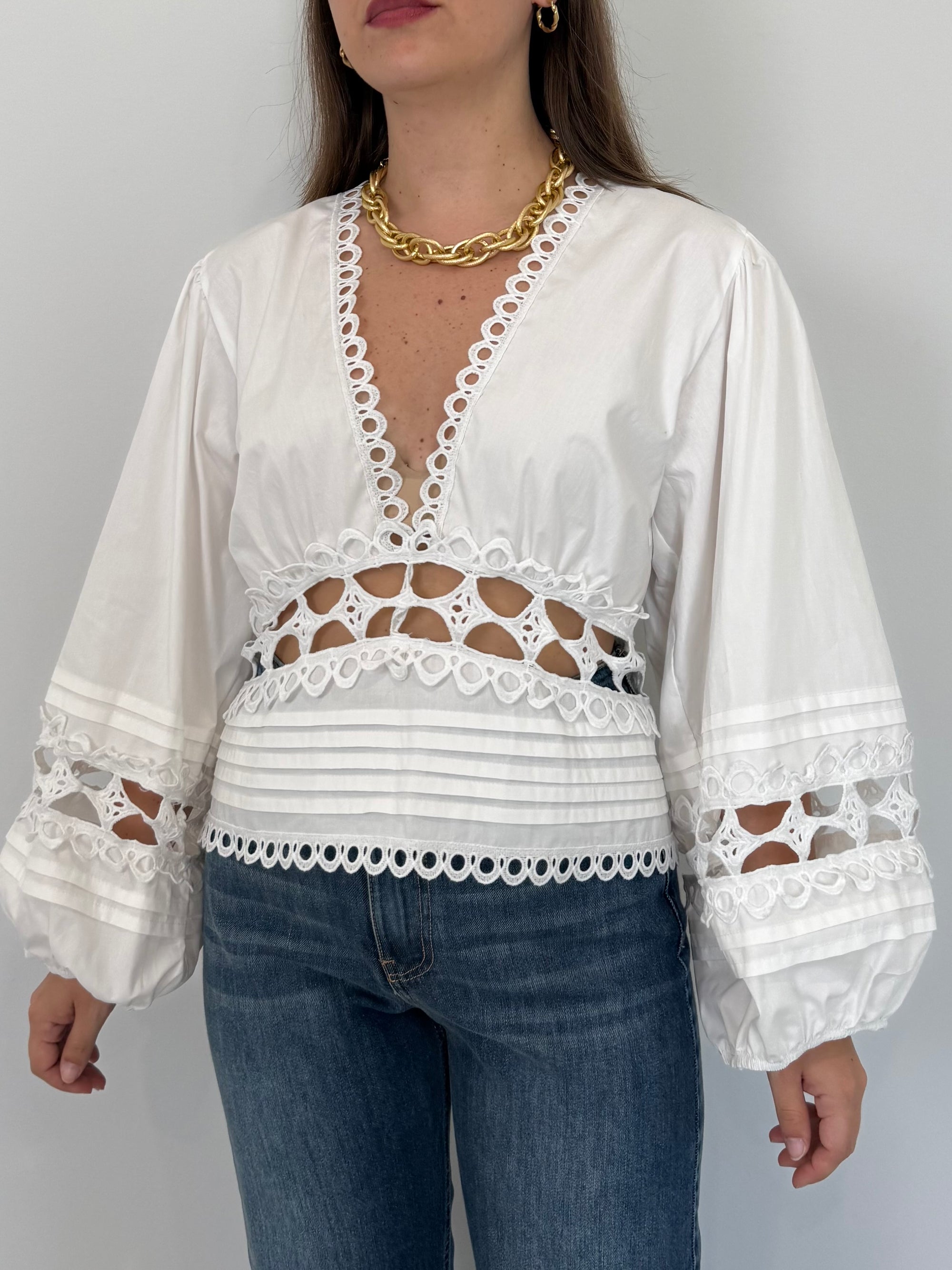 Tensione In - Camicia in pizzo bianco