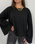 Haveone - Maglia manica trapezio nera