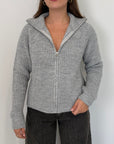 Haveone - Cardigan con zip grigio