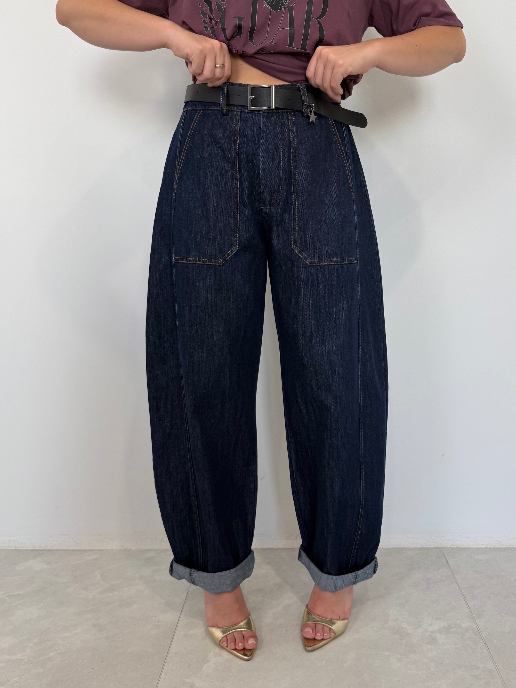 SusyMix - Pantalone in denim stellina