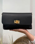 Civico23 - Borsa in vera pelle liscia bamboo nera