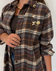 PRE-ORDINE 31/08: Civico23 - Camicia in flanella con spille moro