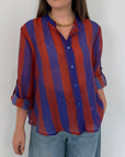 Haveone - Camicia righe larghe bluroyal