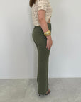 Motel - Pantalone in cotone zampetta verde