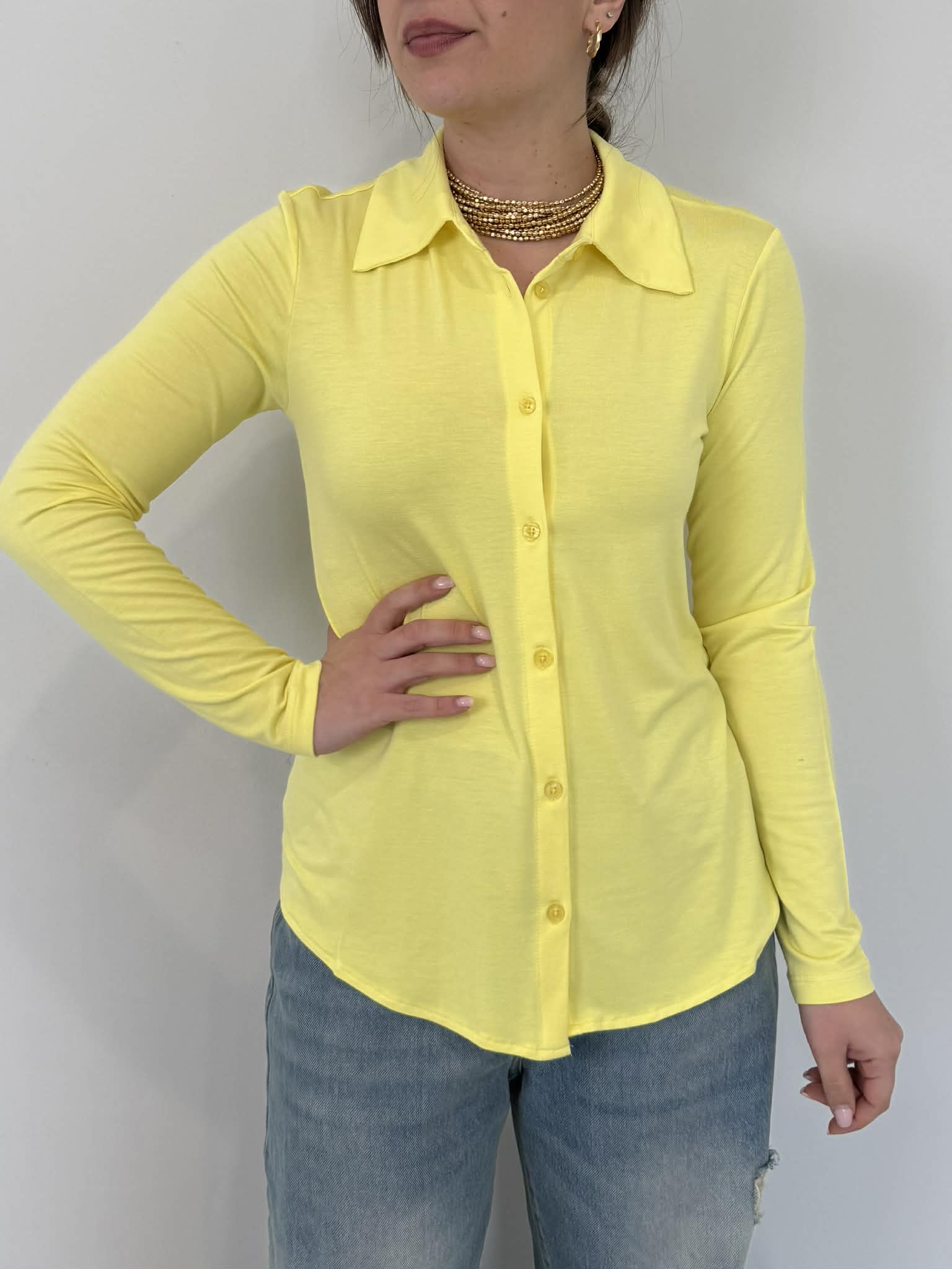 Dixie - Camicia in jersey gialla
