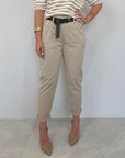 SusyMix - Pantalone in cotone sigaretta sabbia