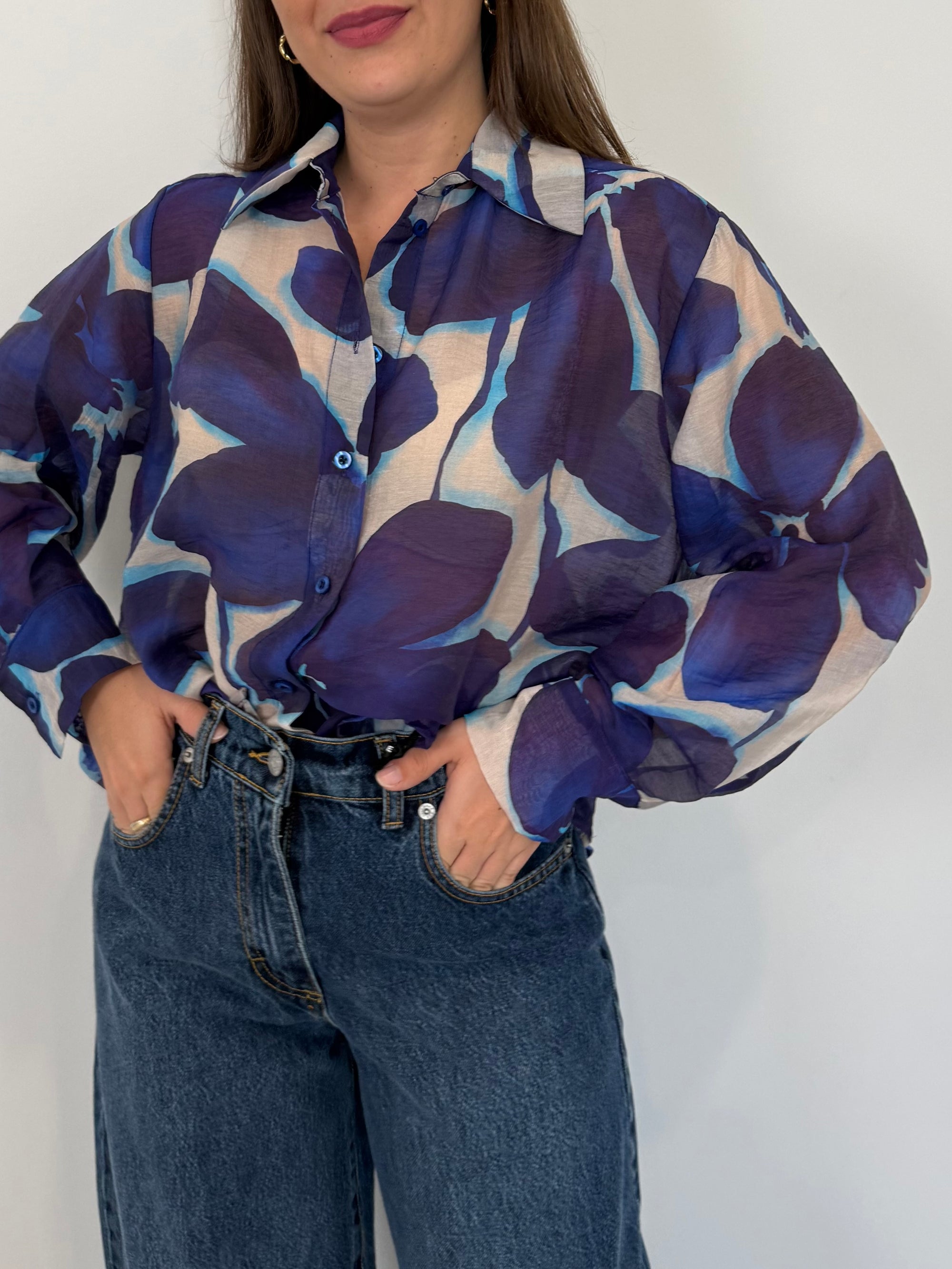 Tensione - Camicia flower blu