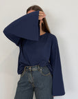 Haveone - Maglia manica trapezio blu