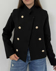 SusyMix - Cappottino con bottoni nero