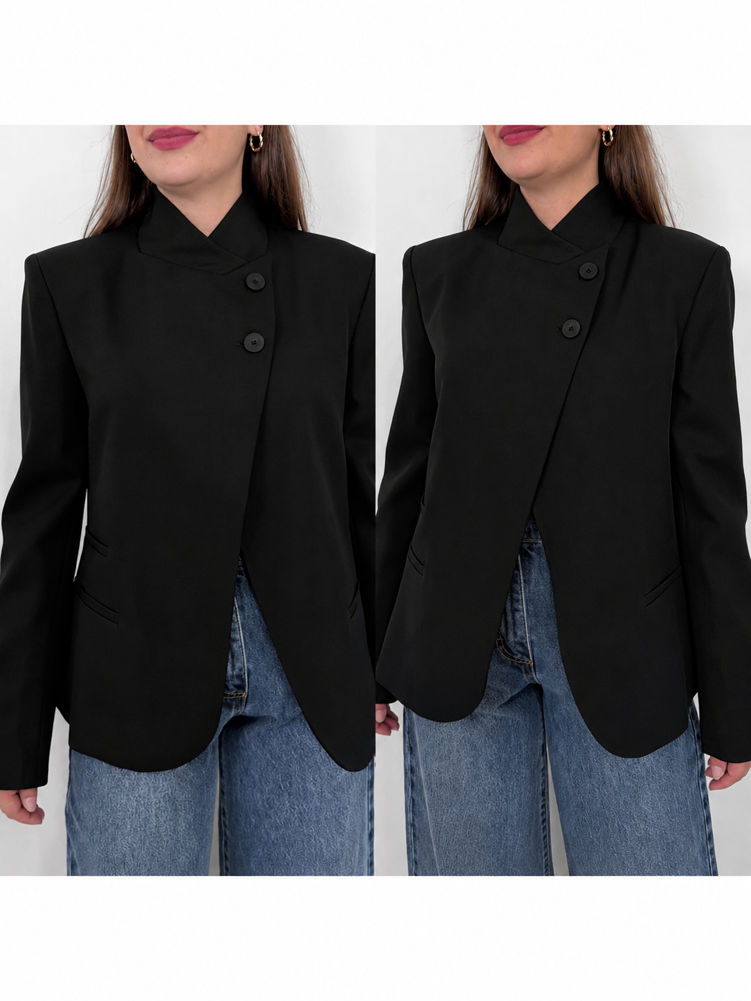 Haveone - Giacca con bottone superiore nera