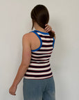 Haveone - Canotta righe rosse contrasto blu