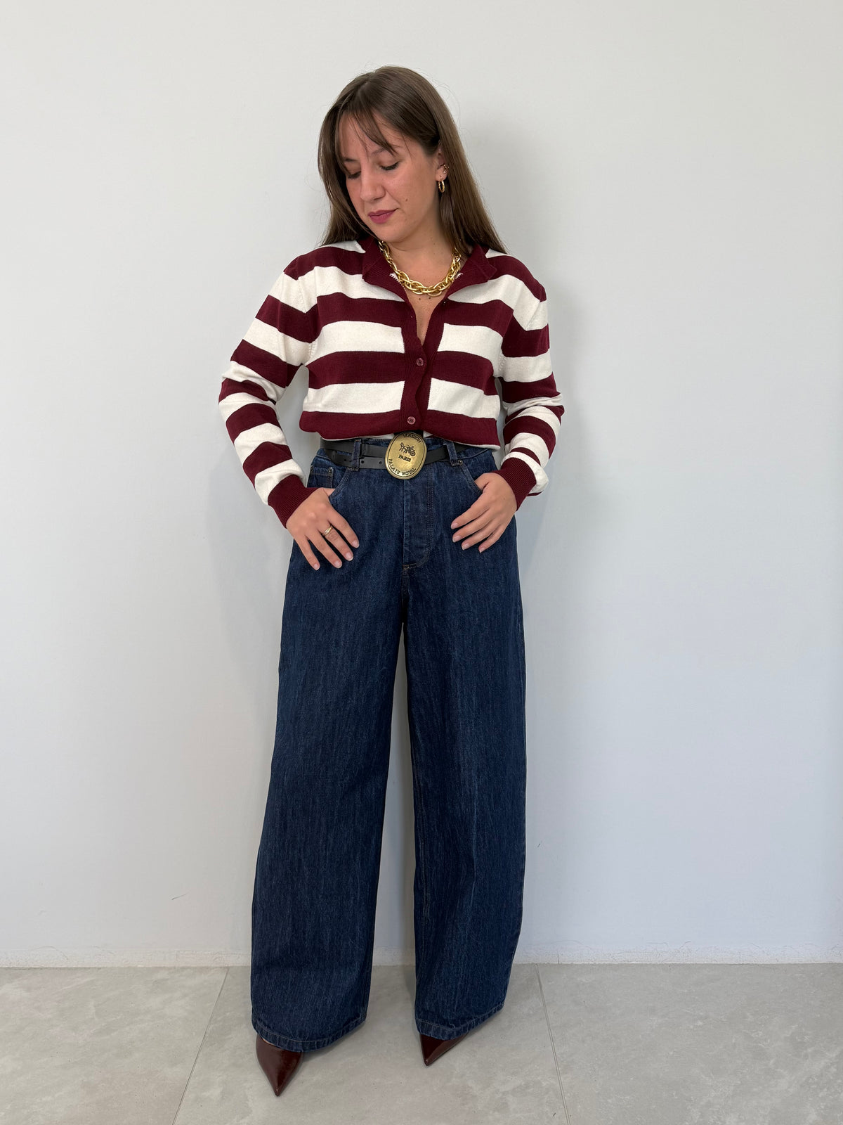 Tensione In - Jeans lavaggio unito con cintura