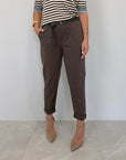 SusyMix - Pantalone in cotone sigaretta moro