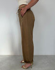SusyMix - Pantalone stellina in lino sabbia