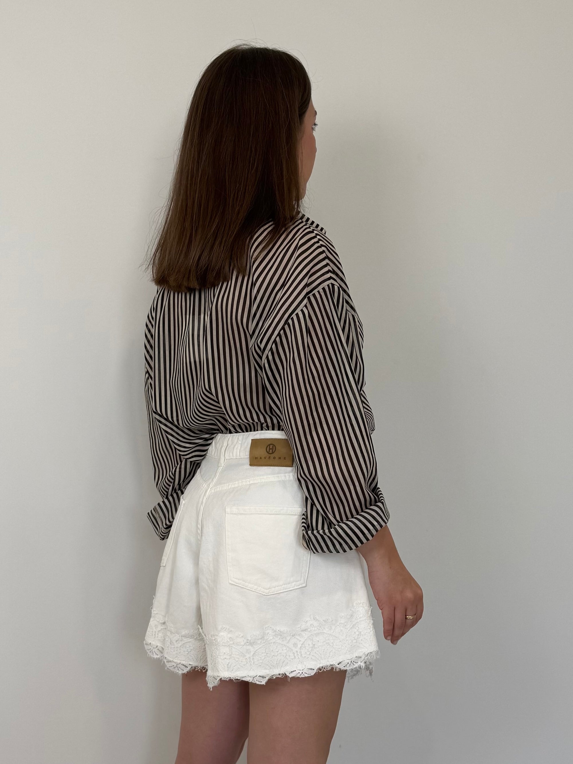 Haveone - Short Ivy farfalla bianco con pizzo