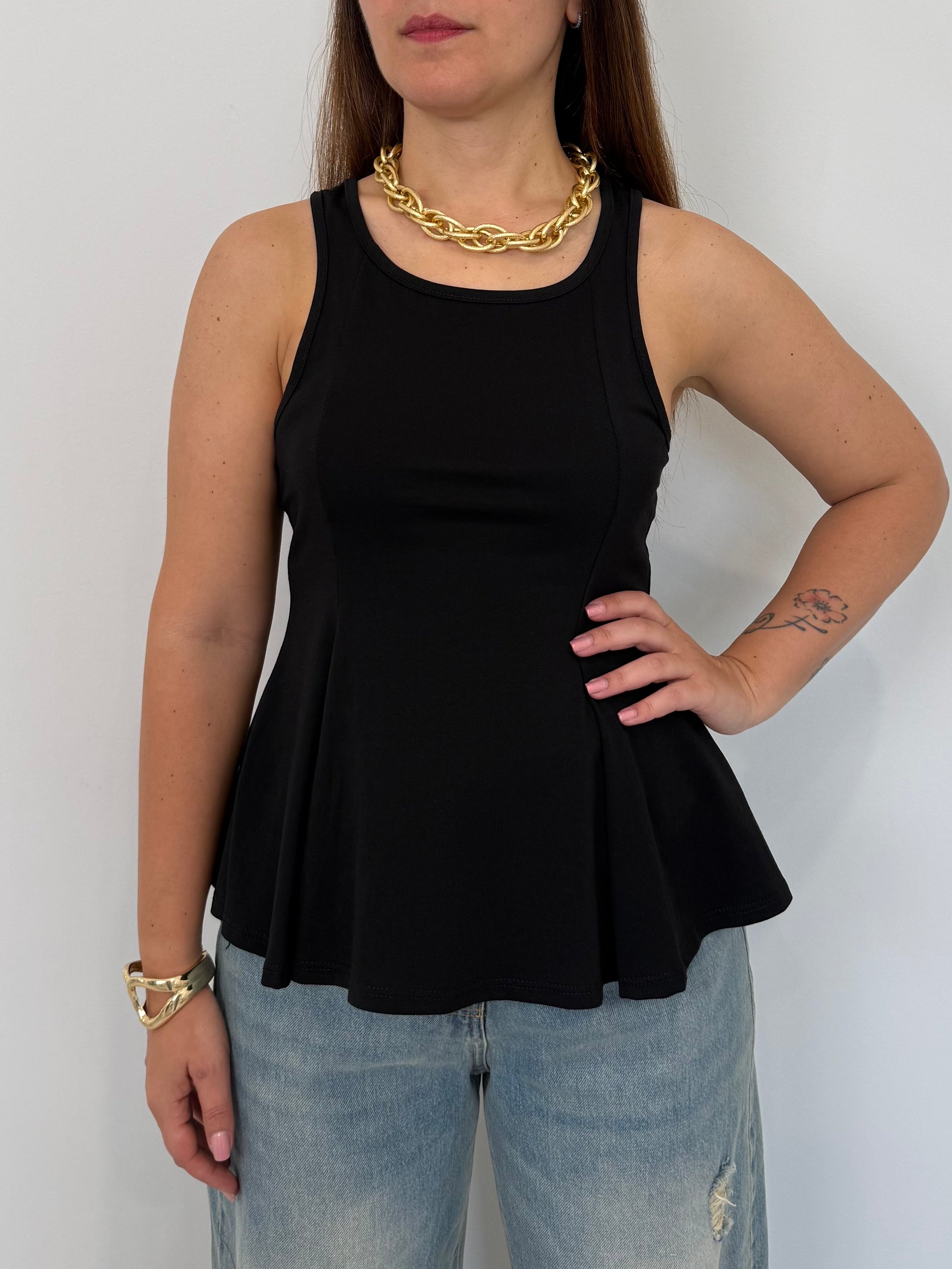 SusyMix - Canotta peplum nera