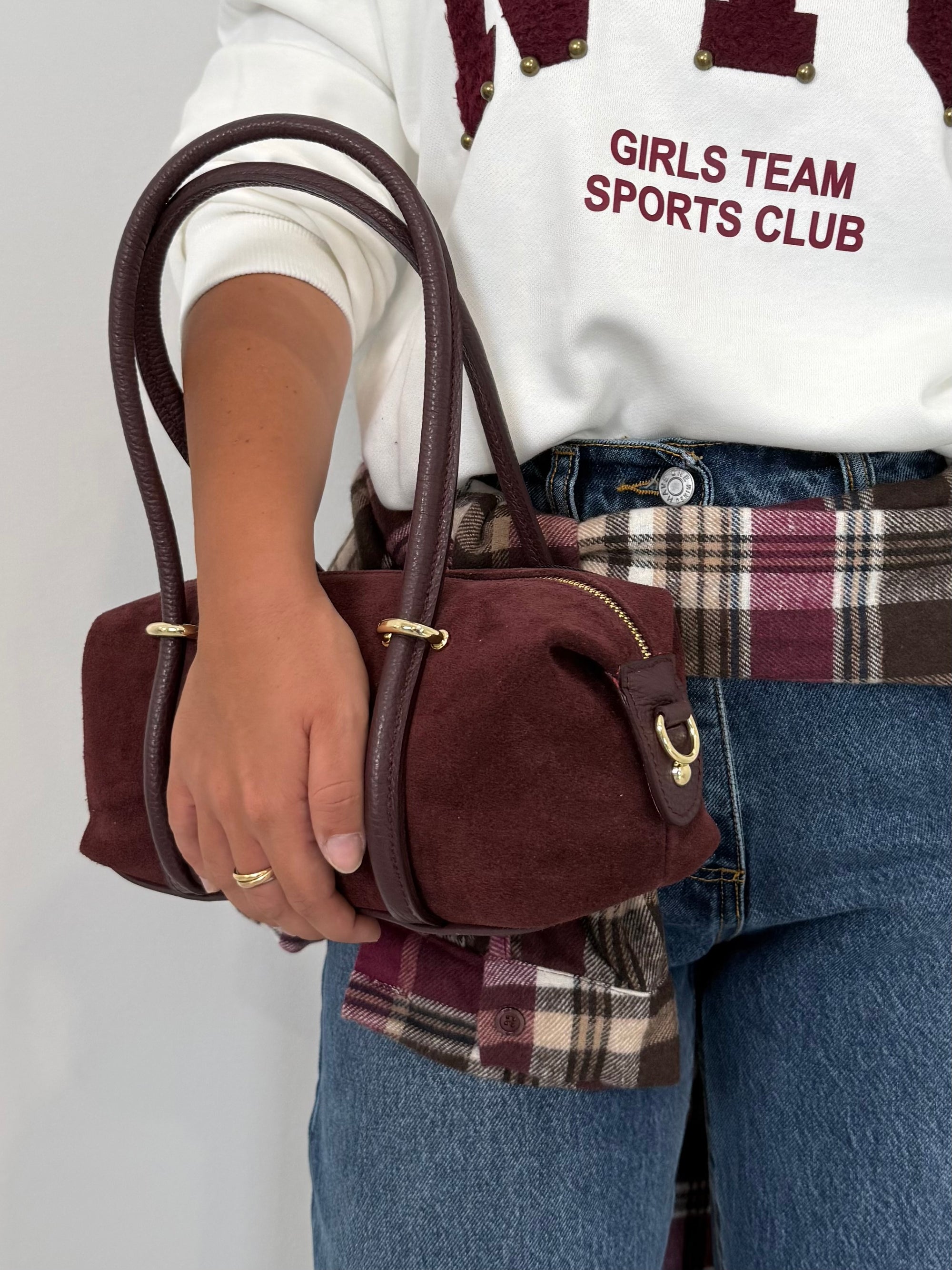 Civico23 - Borsa a spalla in vera pelle vino