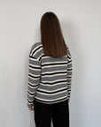 SusyMix - Felpa righe grigia tasca paillettes