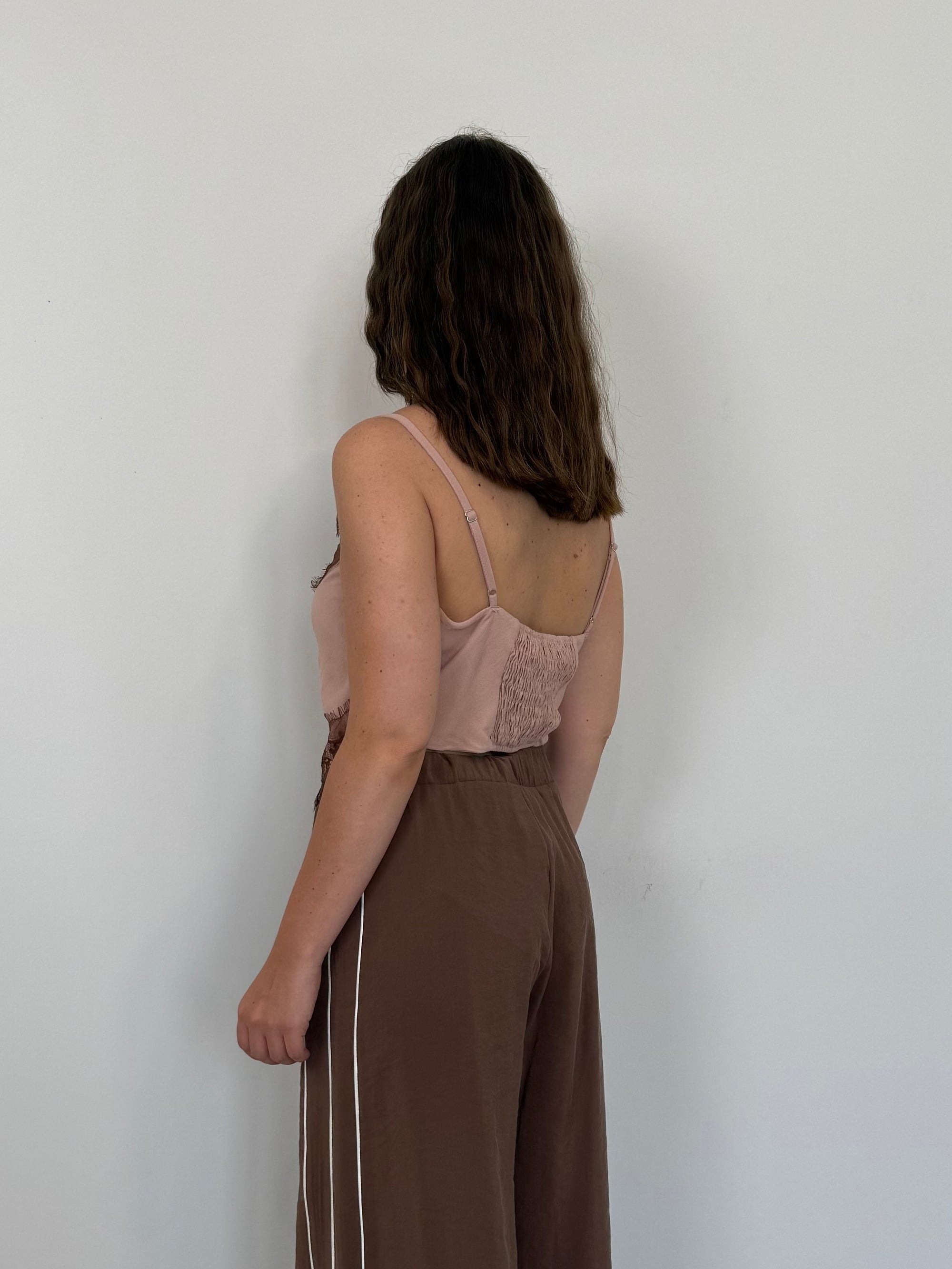 Haveone - Top punte in pizzo rosa