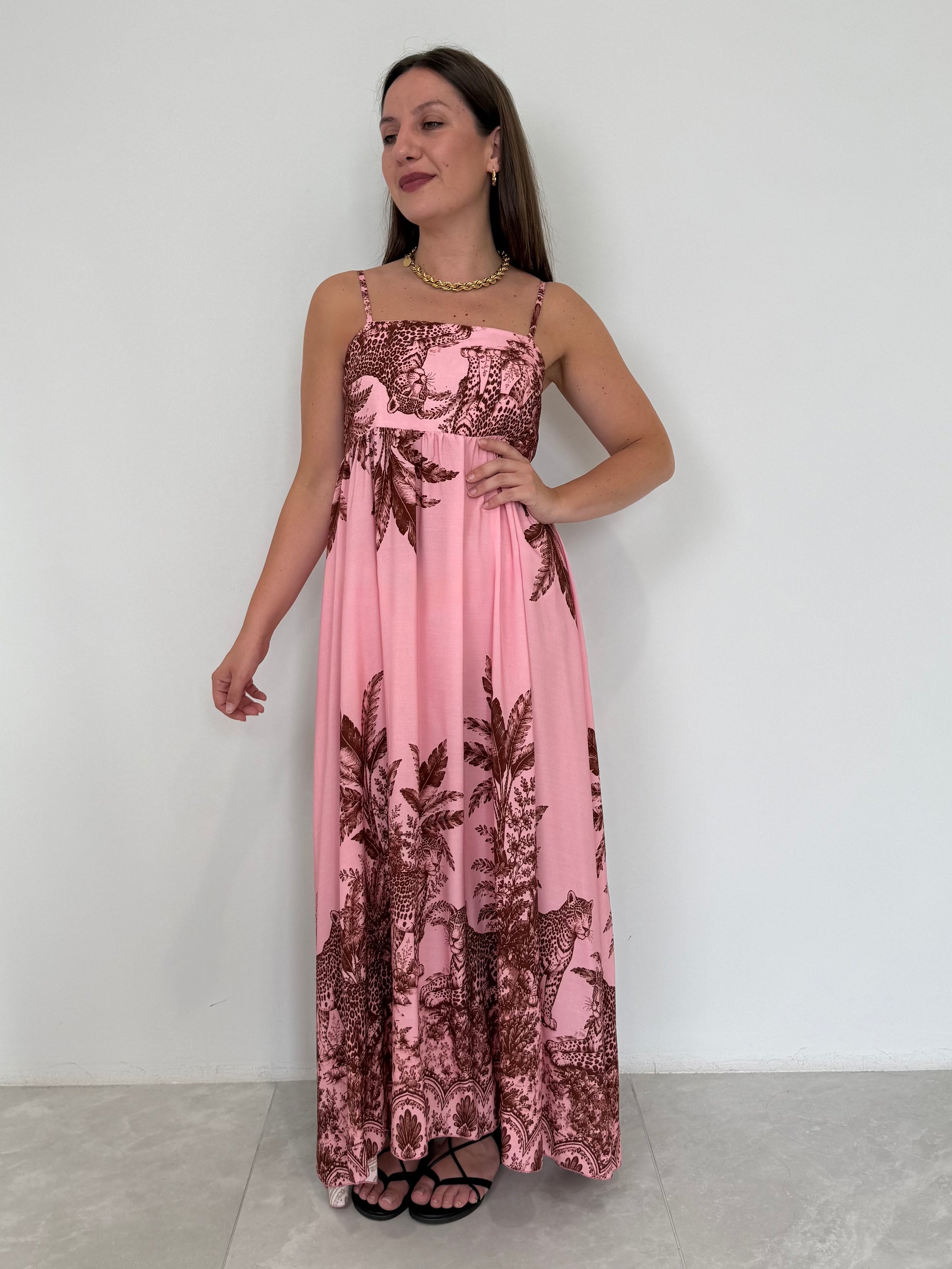 Tensione In - Abito jungle rosa moro