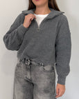 SusyMix - Maglioncino mezza zip grigio
