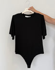 Haveone - T-shirt a body con spalline nera