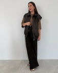 Haveone - Bomber ecopelle intrecciata moro