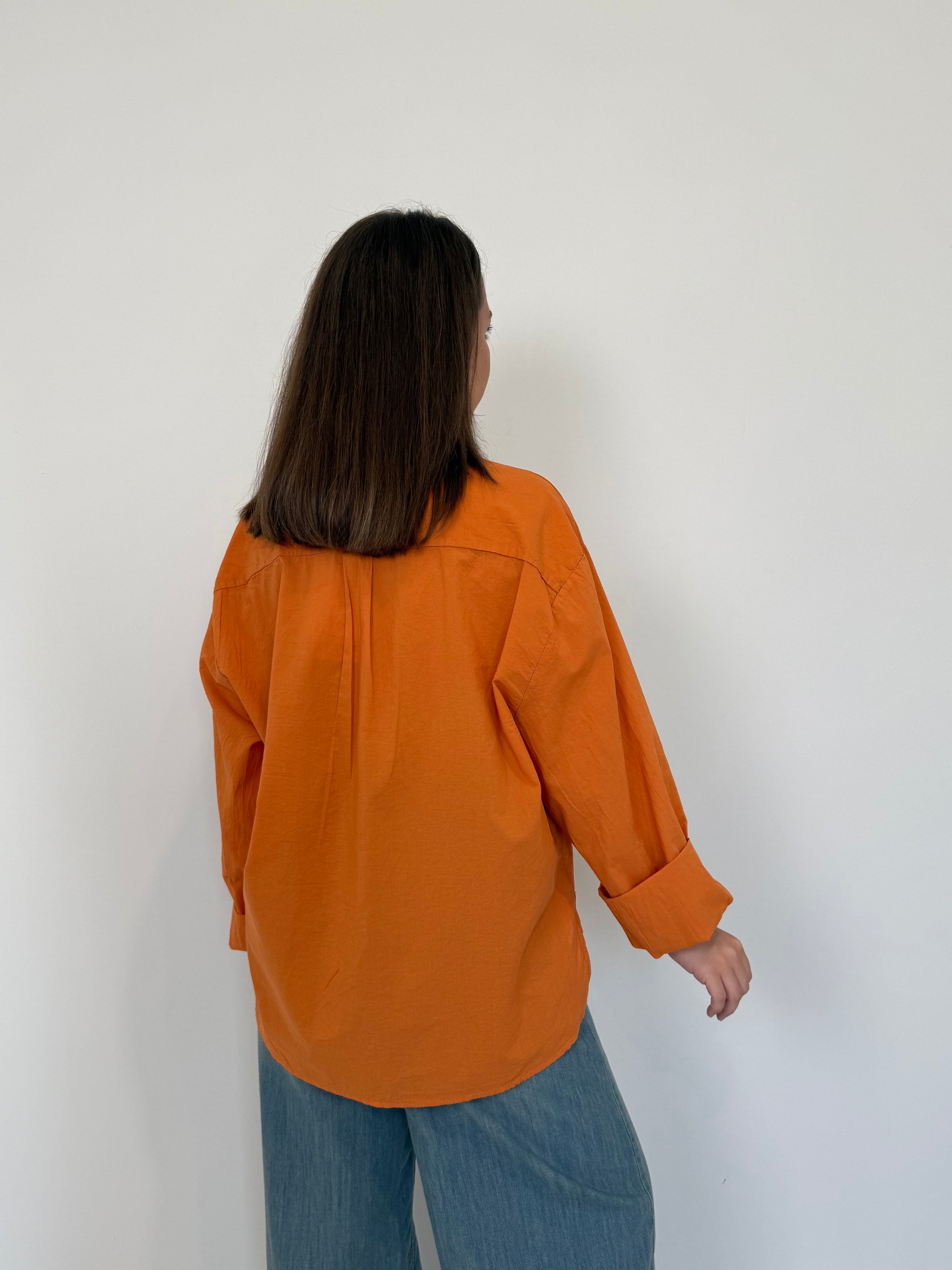 Haveone - Camicia leggera in cotone papaya
