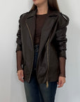 Haveone - Bomber in ecopelle martellata