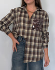 SusyMix - Camicia check moro con tasca paillettes