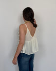 Kontatto - Top in paillettes bianco