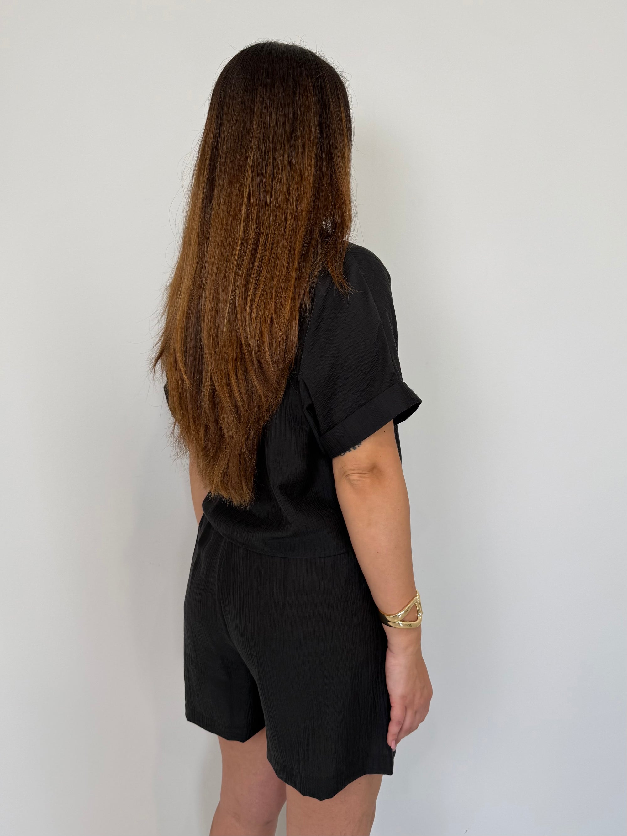 Haveone - Short goffrato nero