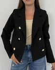 SusyMix - Cappottino con bottoni nero