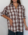Haveone - Camicia check largo moro