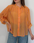 Haveone - Camicia righe fini mandarino