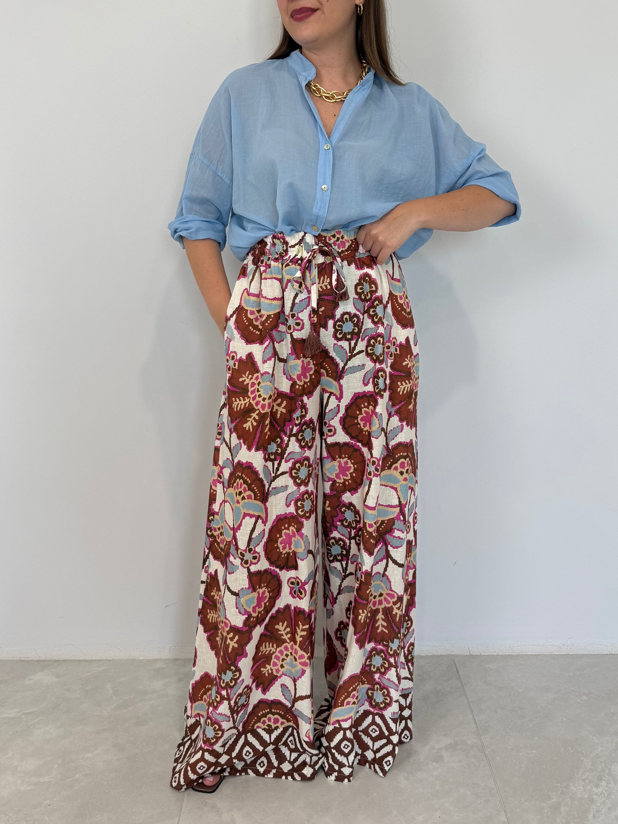 Tensione In - Pantalone floreale Ostuni