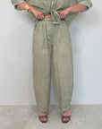Haveone - Pantalone barrel verde