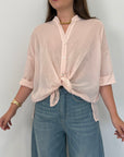 Haveone - Camicia in mussola di cotone rosa