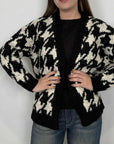 Haveone - Cardigan pied de poule nero