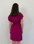 Kontatto - Abito shiffer con balze magenta