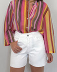Haveone - Short violet denim bianco