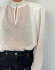 Haveone - Blusa bianca con dettagli lurex