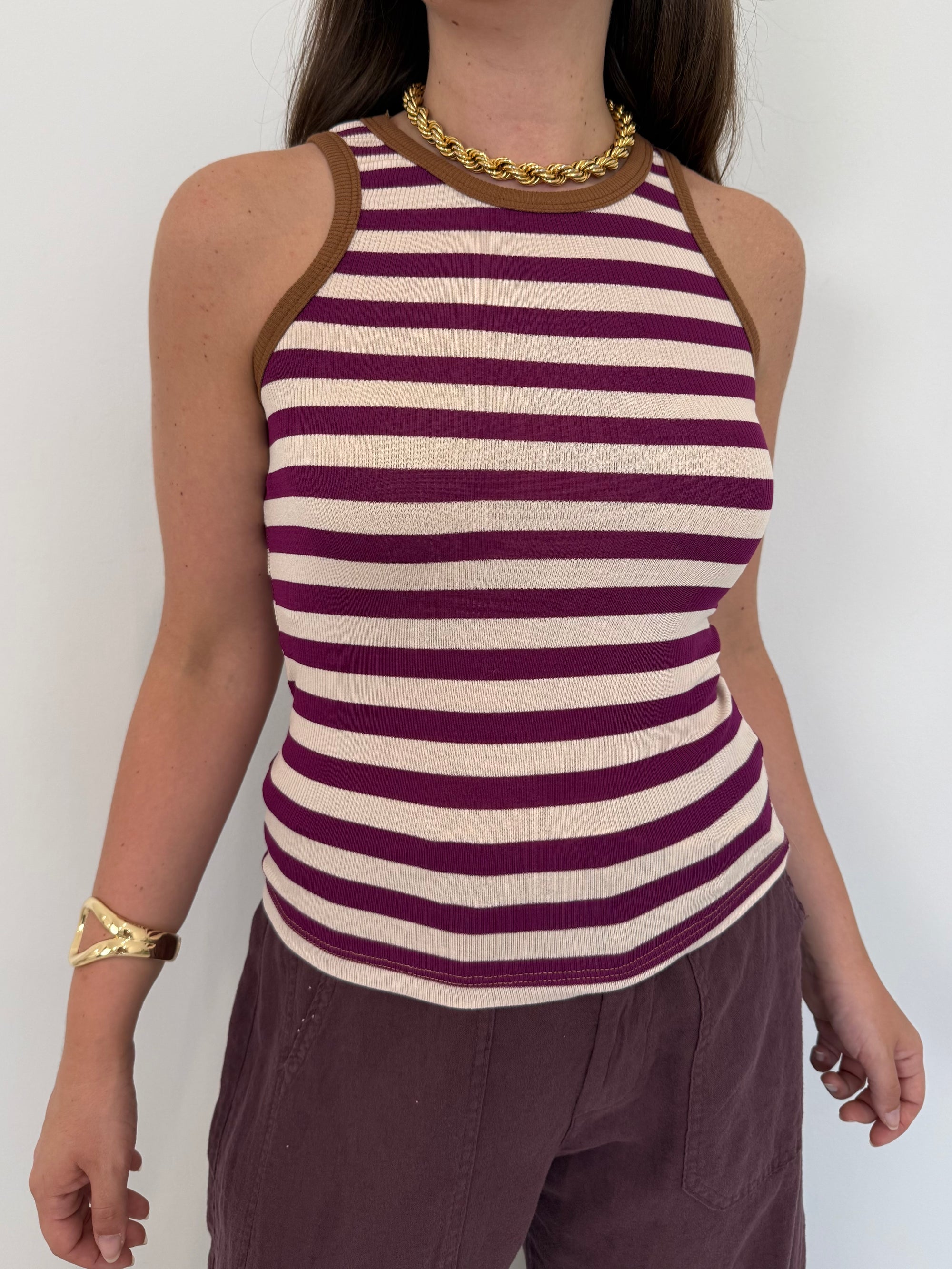 Haveone - Canotta vogatore righe magenta