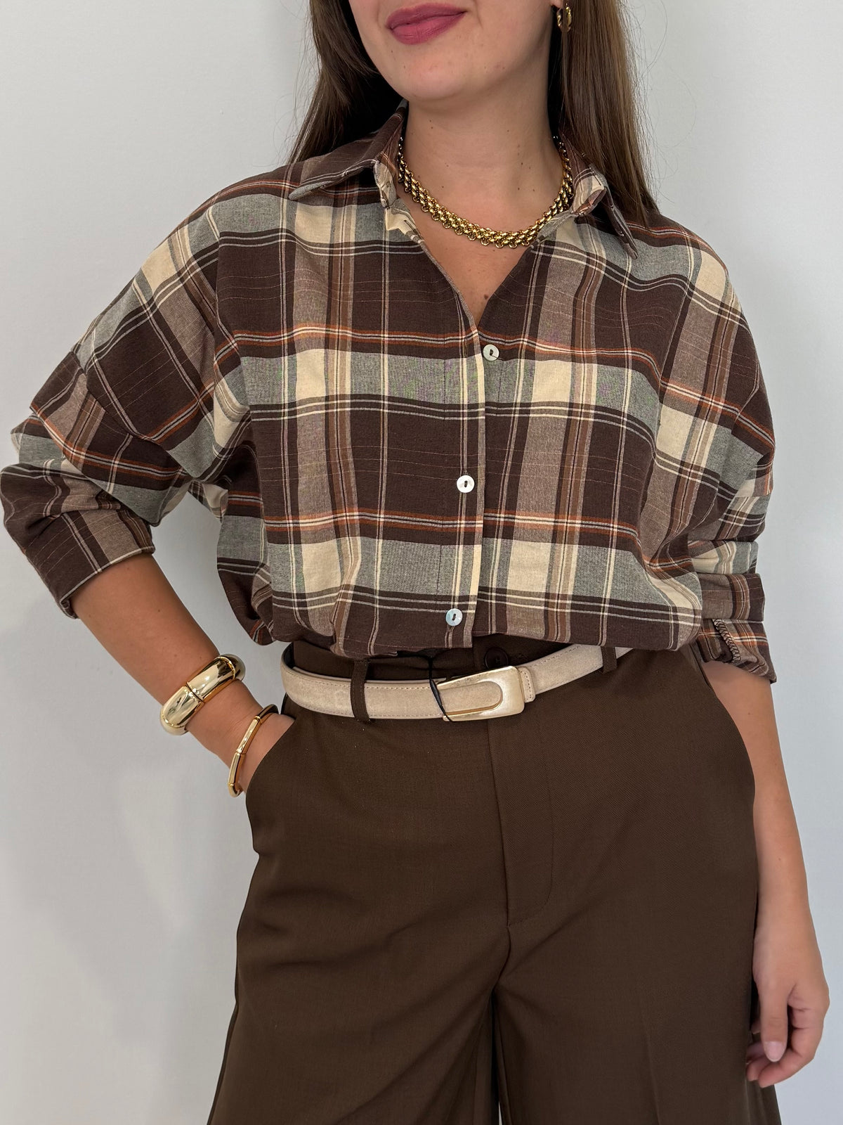 Haveone - Camicia check moro