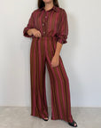 Haveone - Pantalone millerighe amarena