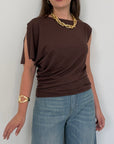 SusyMix - Maglia monospalla moro