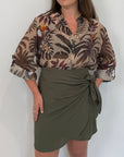 Tensione In - Gonna Lino viscosa militare