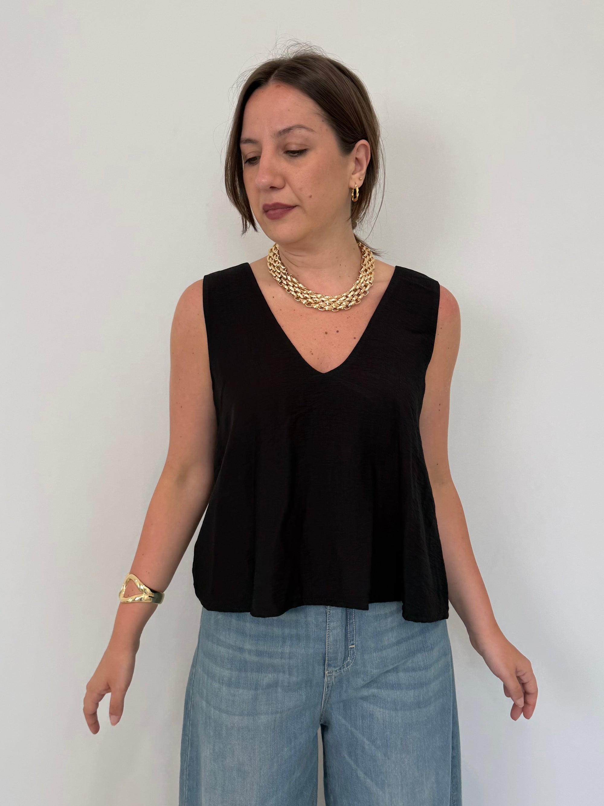 Haveone - Canotta spalla larga nera