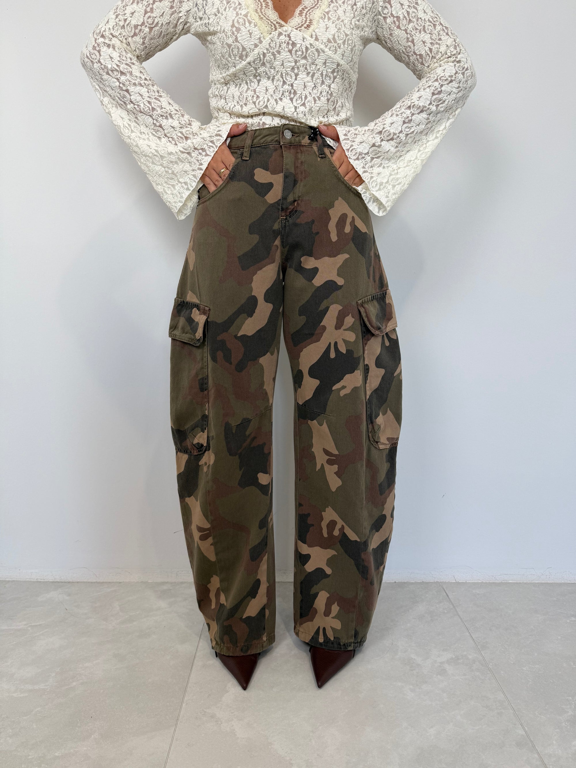 Haveone- Jeans cargo mimetico